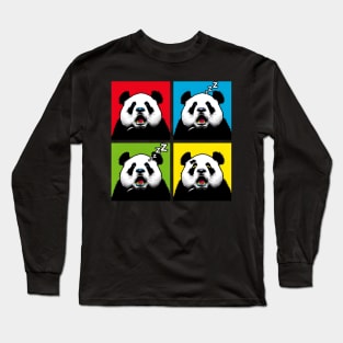 Pop Snoring Panda - Funny Panda Art Long Sleeve T-Shirt